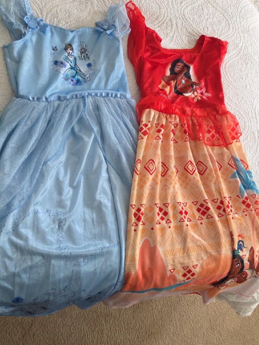 Girls' Disney Princess Sleeveless Nightgowns - Pink, Aqua, Light Blue, Red - Picture 5 of 7